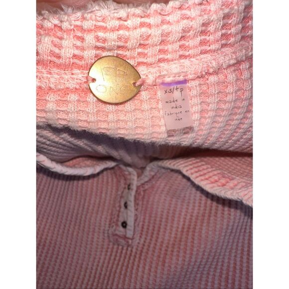 Free People One Colt Waffle Knit Henley Top - Picture 6 of 7